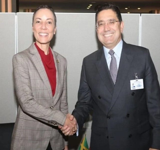 Mme Johnson Smith et le ministre marocain Nasser Bourita
