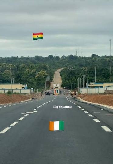 une des frontières terrestres entre la Côte d'Ivoire et le Ghana